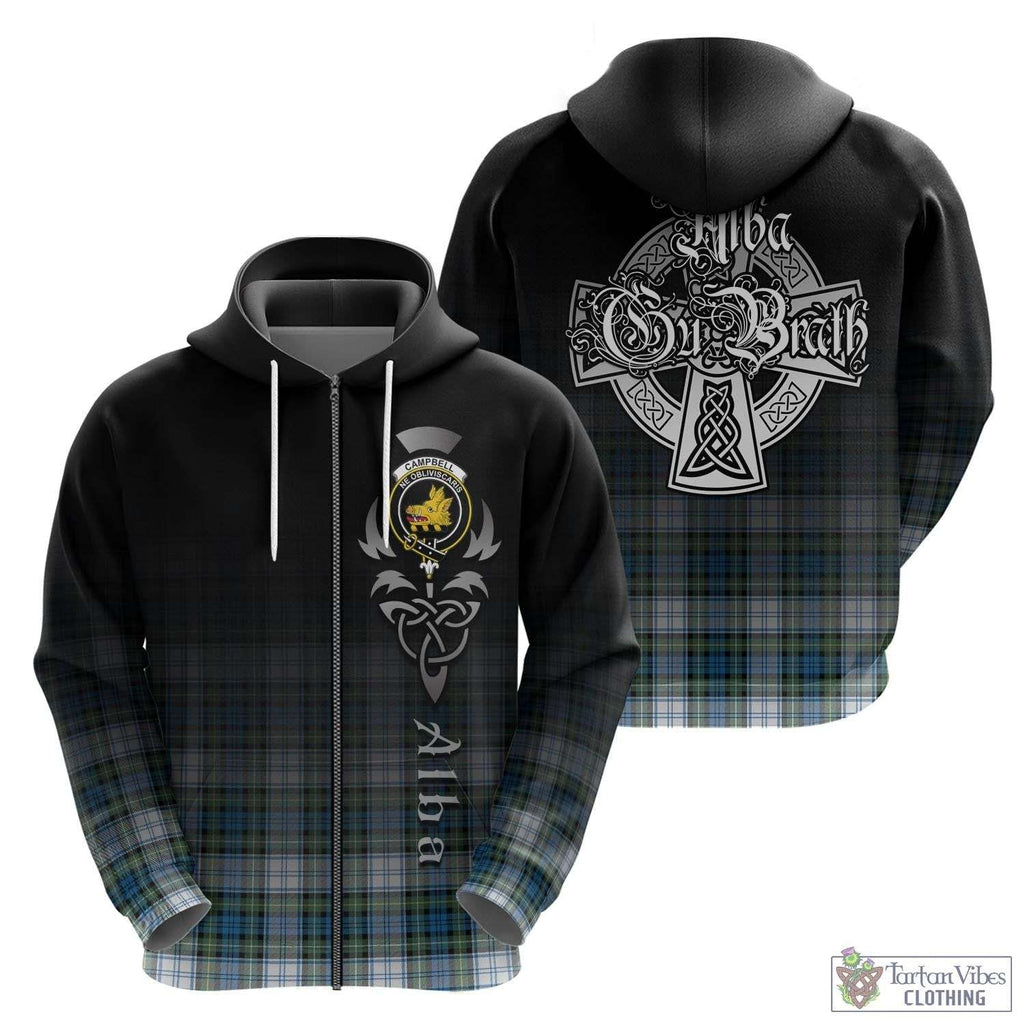 Tartan Vibes Clothing Campbell Dress Ancient Tartan Hoodie Featuring Alba Gu Brath Family Crest Celtic Inspired