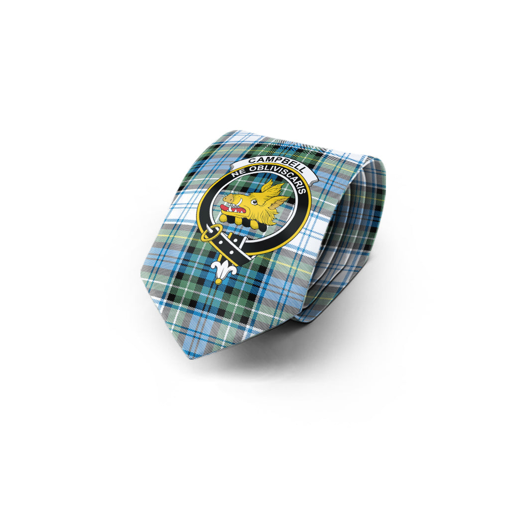 Campbell Dress Ancient Tartan Classic Necktie with Family Crest - Tartan Vibes Clothing