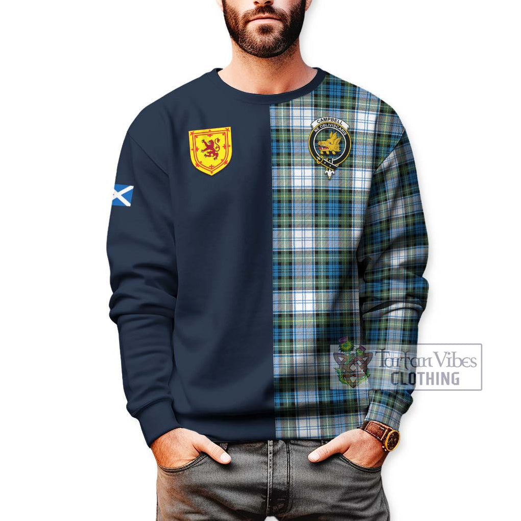 Tartan Vibes Clothing Campbell Dress Ancient Tartan Sweatshirt with Scottish Lion Royal Arm Half Style