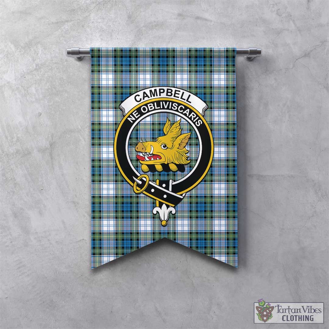 Tartan Vibes Clothing Campbell Dress Ancient Tartan Gonfalon, Tartan Banner with Family Crest