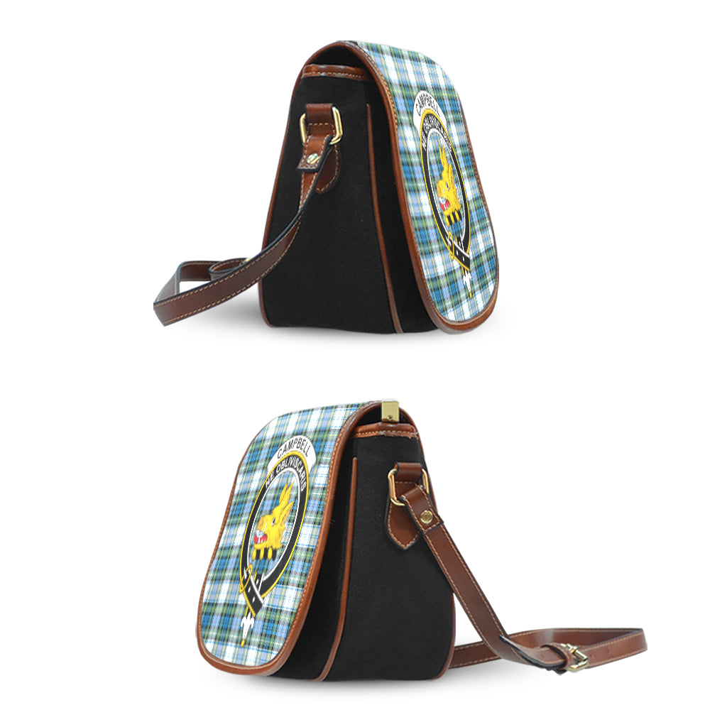 Campbell Dress Ancient Tartan Saddle Bag with Family Crest - Tartan Vibes Clothing