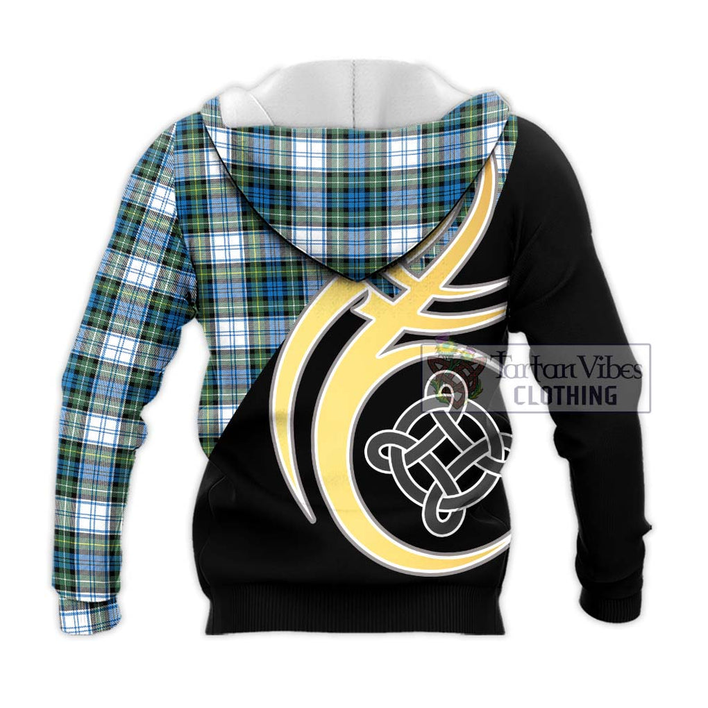 Campbell Dress Ancient Tartan Knitted Hoodie with Family Crest and Celtic Symbol Style - Tartan Vibes Clothing