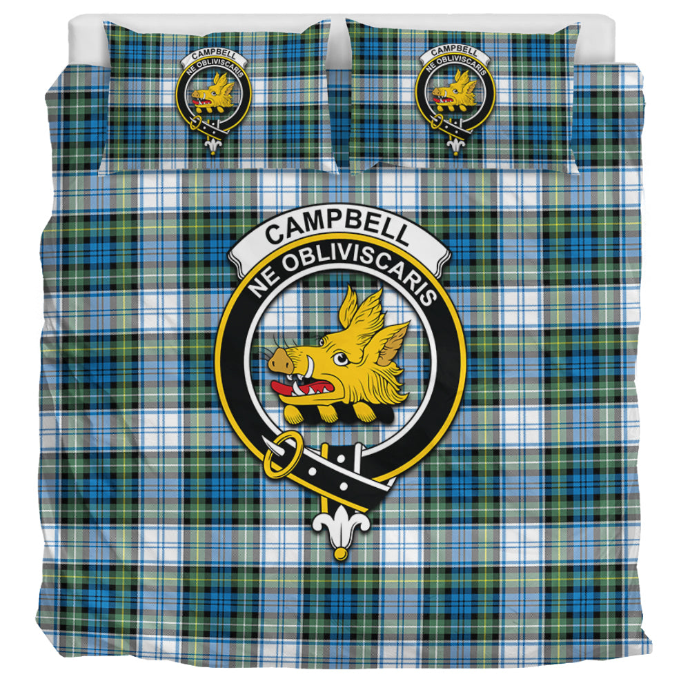 Campbell Dress Ancient Tartan Bedding Set with Family Crest UK Bedding Set UK Super King 104*94 inch - Tartan Vibes Clothing