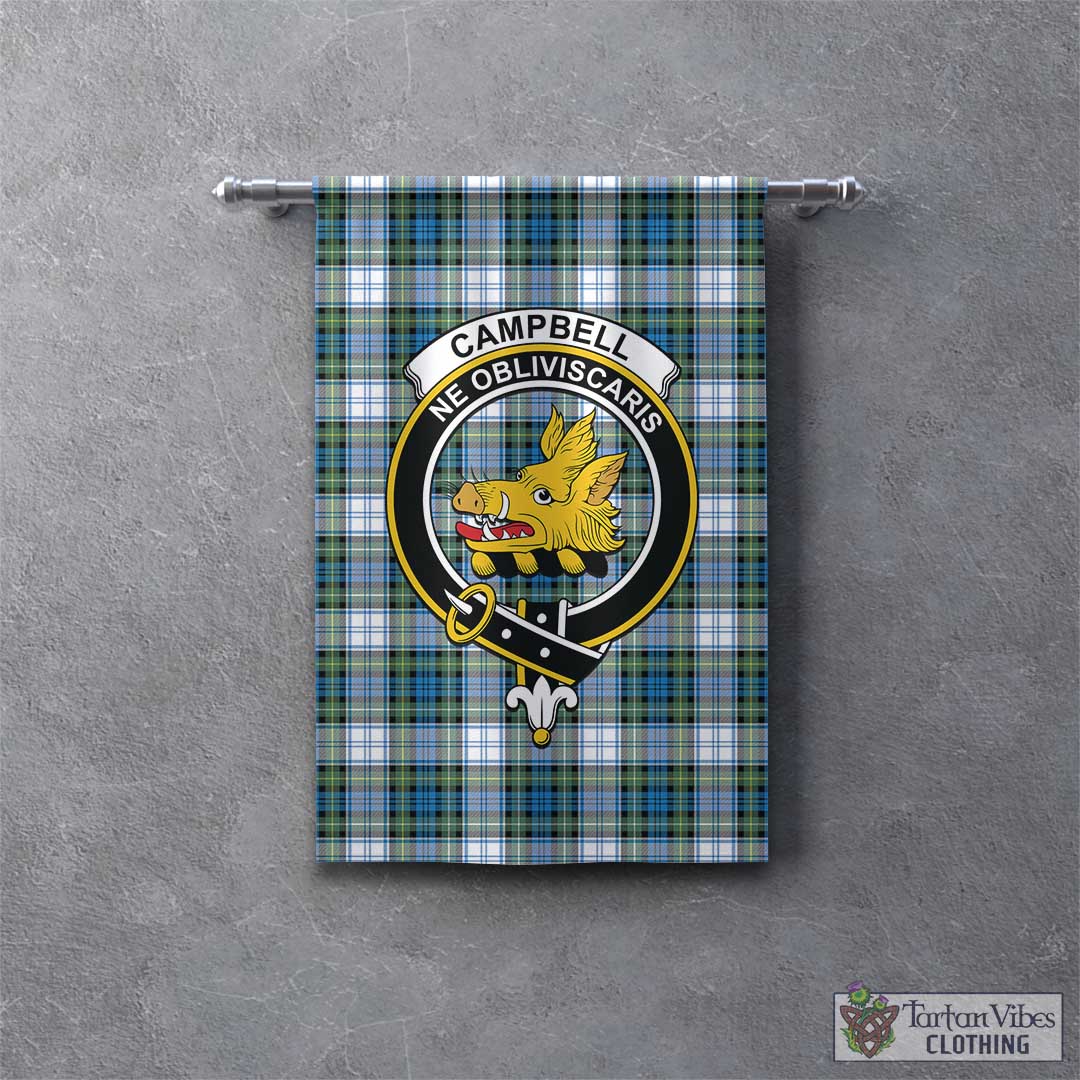 Tartan Vibes Clothing Campbell Dress Ancient Tartan Gonfalon, Tartan Banner with Family Crest