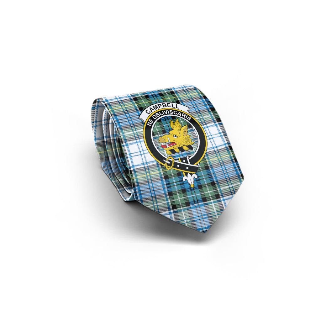 Campbell Dress Ancient Tartan Classic Necktie with Family Crest - Tartan Vibes Clothing