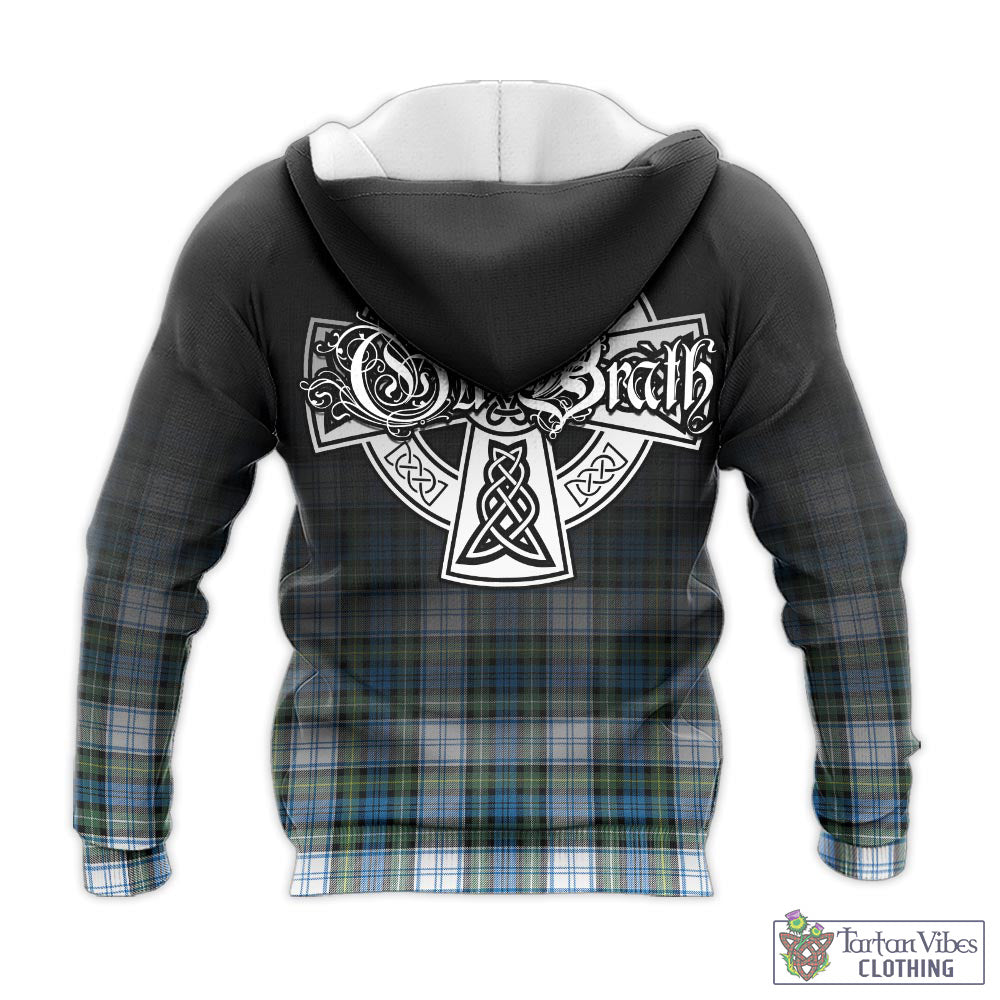 Tartan Vibes Clothing Campbell Dress Ancient Tartan Knitted Hoodie Featuring Alba Gu Brath Family Crest Celtic Inspired