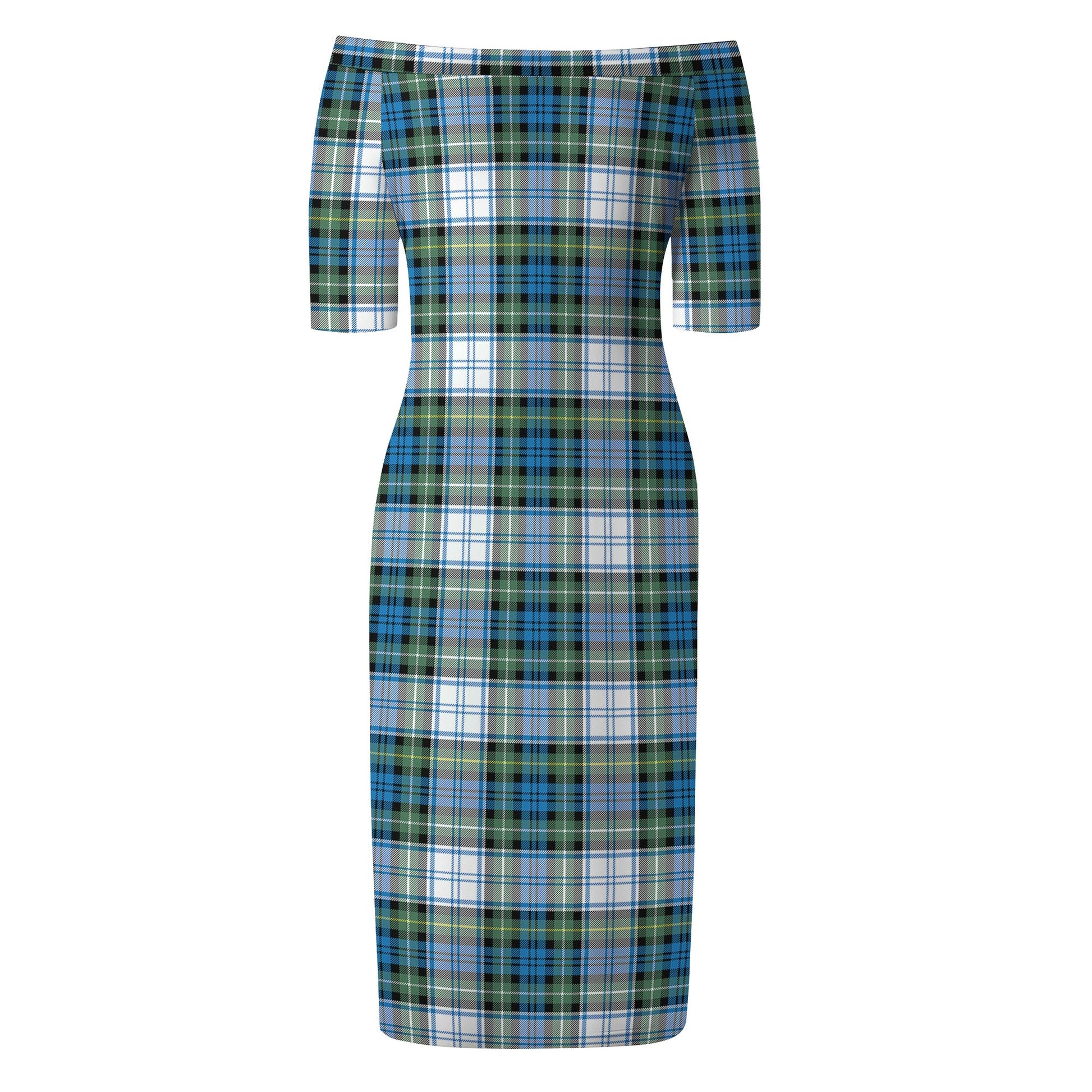 Campbell Dress Ancient Tartan Off Shoulder Lady Dress - Tartanvibesclothing