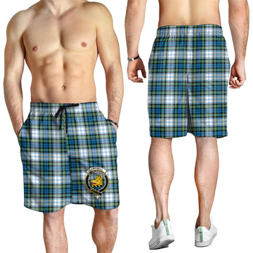 Campbell Dress Ancient Tartan Mens Shorts with Family Crest