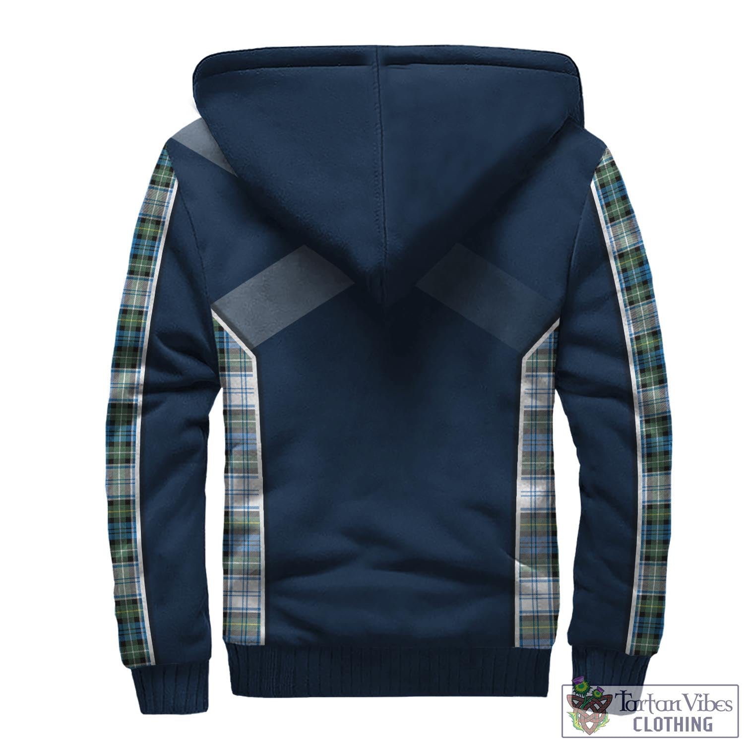 Tartan Vibes Clothing Campbell Dress Ancient Tartan Sherpa Hoodie with Family Crest and Scottish Thistle Vibes Sport Style