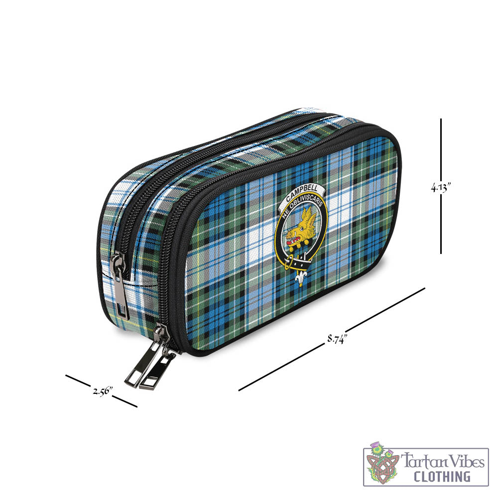 Tartan Vibes Clothing Campbell Dress Ancient Tartan Pen and Pencil Case with Family Crest