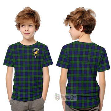 Campbell Tartan Kid T-Shirt with Family Crest