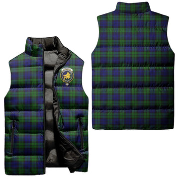 Campbell Tartan Sleeveless Puffer Jacket with Family Crest