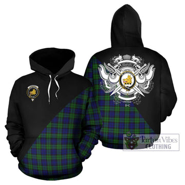 Campbell Tartan Hoodie with Family Crest and Military Logo Style