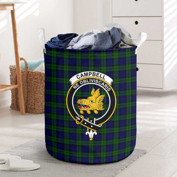 Campbell Tartan Laundry Basket with Family Crest