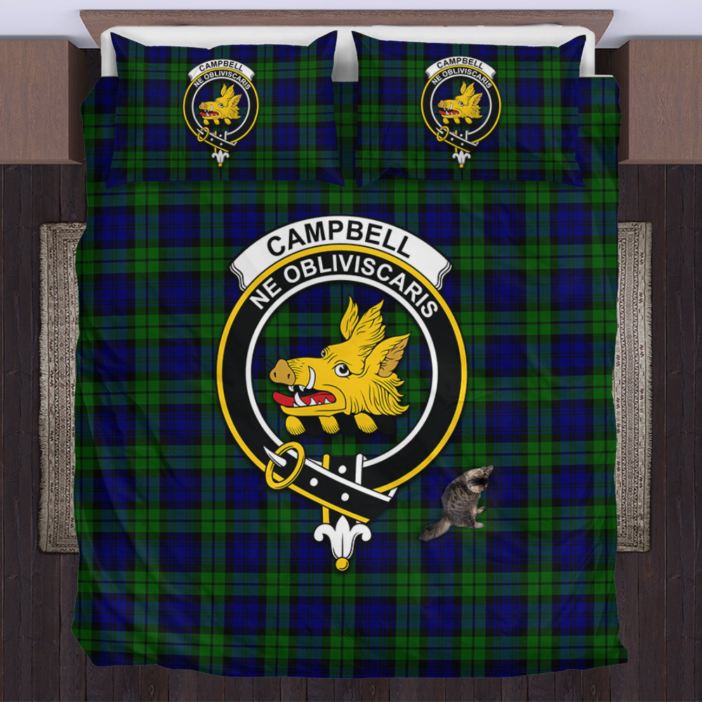 Campbell Tartan Bedding Set with Family Crest US Bedding Set - Tartan Vibes Clothing