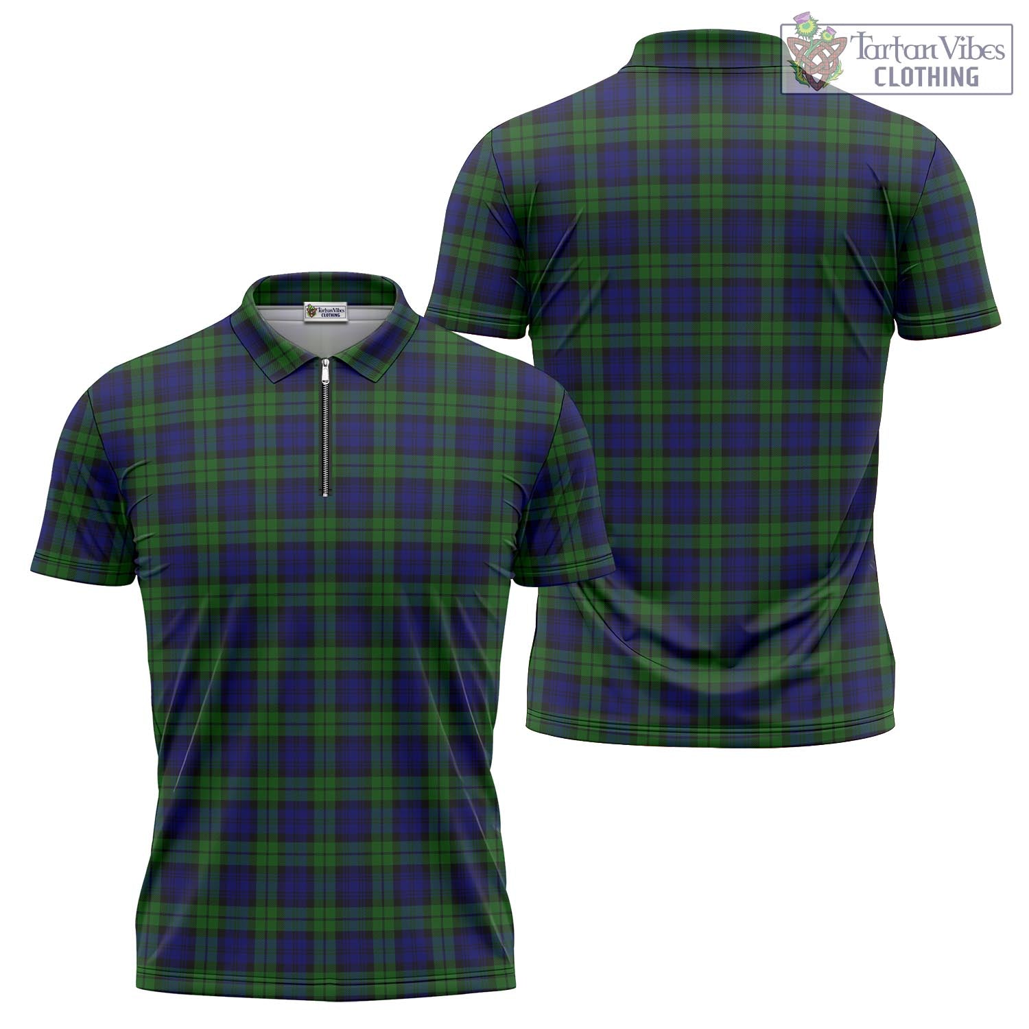 Tartan Vibes Clothing Campbell Modern Tartan Zipper Polo Shirt