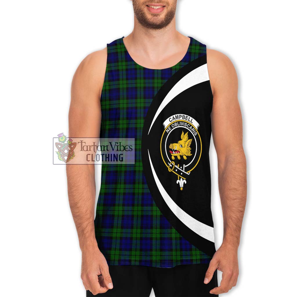 Campbell Tartan Men's Tank Top with Family Crest Circle Style Men - Tartan Vibes Clothing