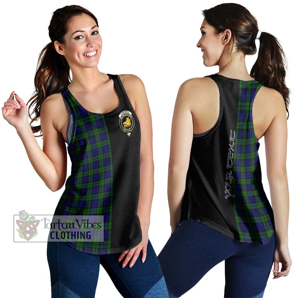 Campbell Tartan Women's Racerback Tanks with Family Crest and Half Of Me Style 4XL - Tartanvibesclothing Shop