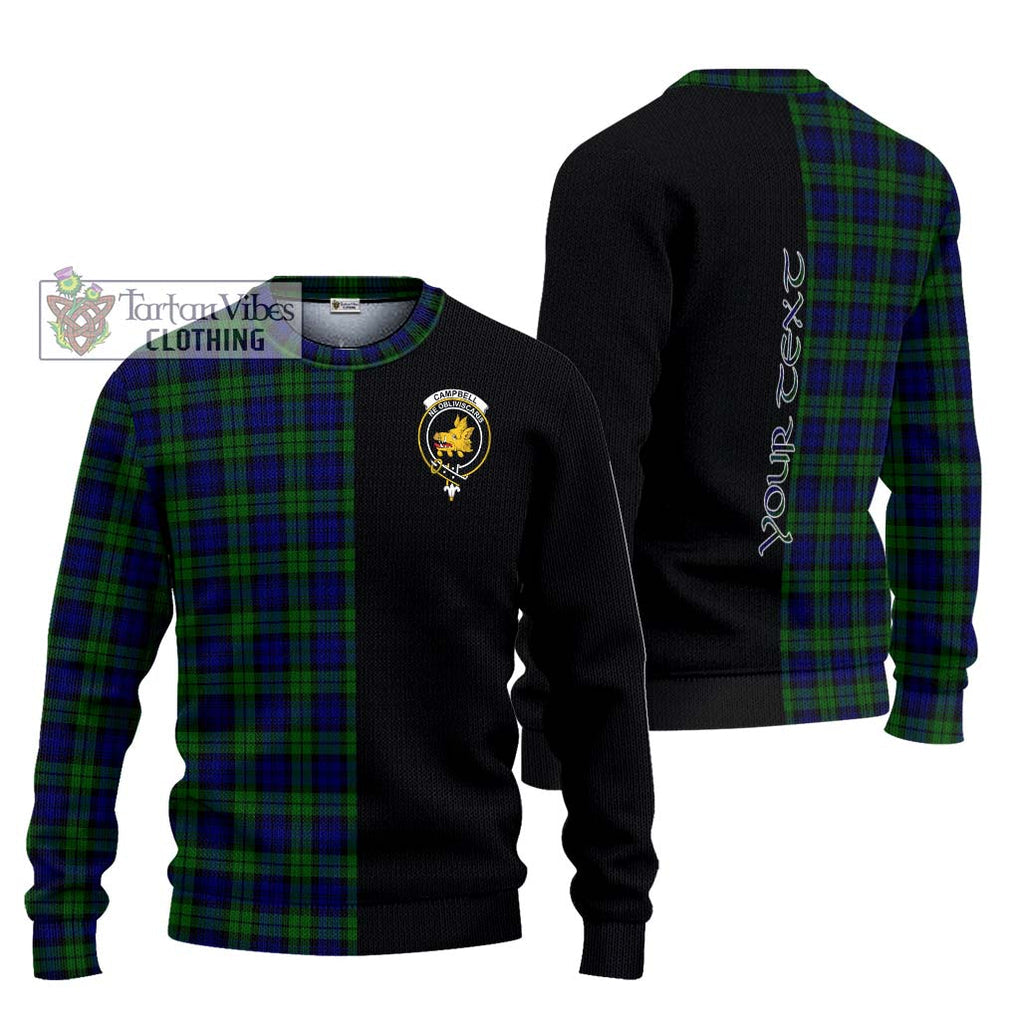 Campbell Tartan Knitted Sweater with Family Crest and Half Of Me Style Unisex - Tartanvibesclothing Shop