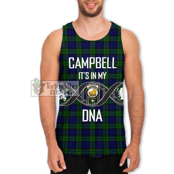 Campbell Tartan Men's Tank Top with Family Crest DNA In Me Style Men - Tartan Vibes Clothing