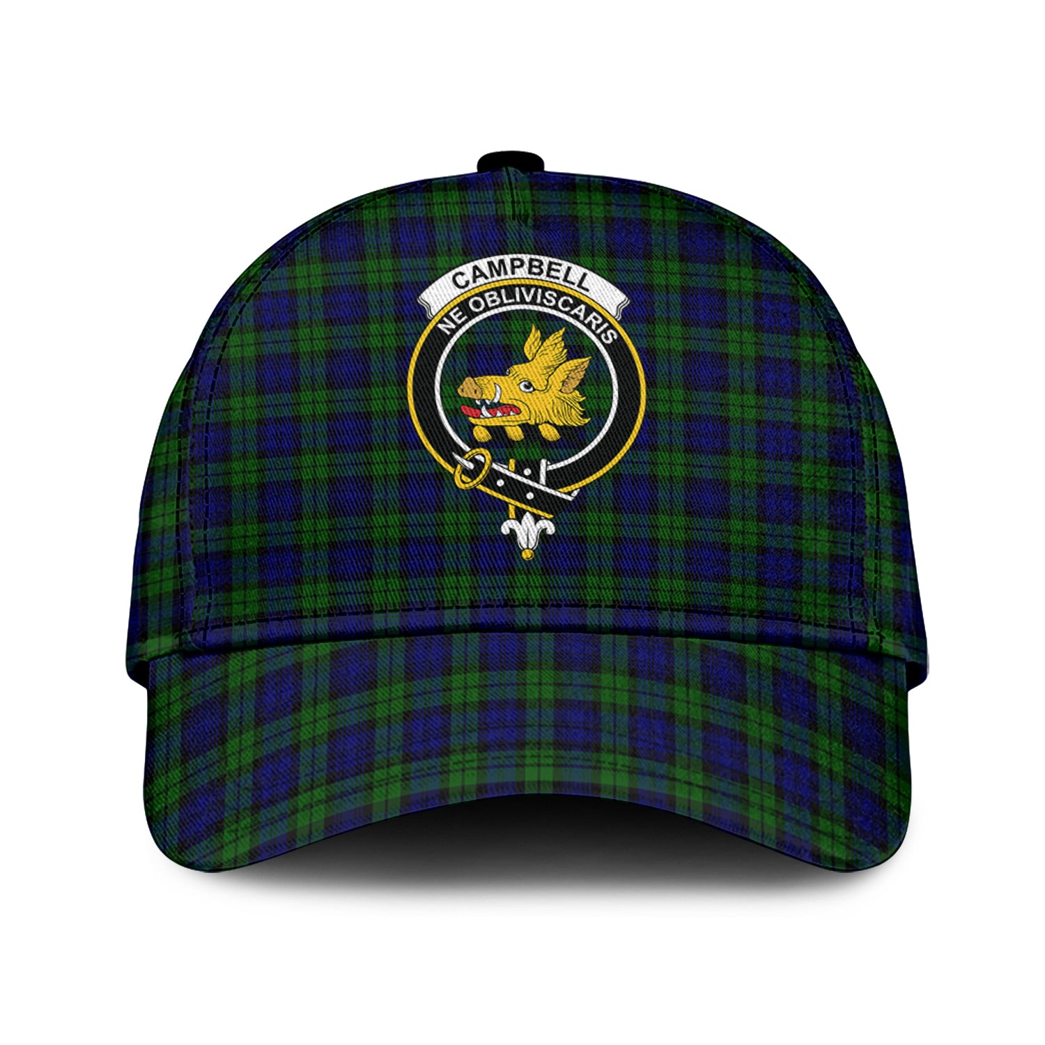 Campbell Tartan Classic Cap with Family Crest Classic Cap Universal Fit - Tartan Vibes Clothing