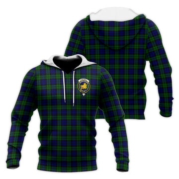 Campbell Modern Tartan Knitted Hoodie with Family Crest