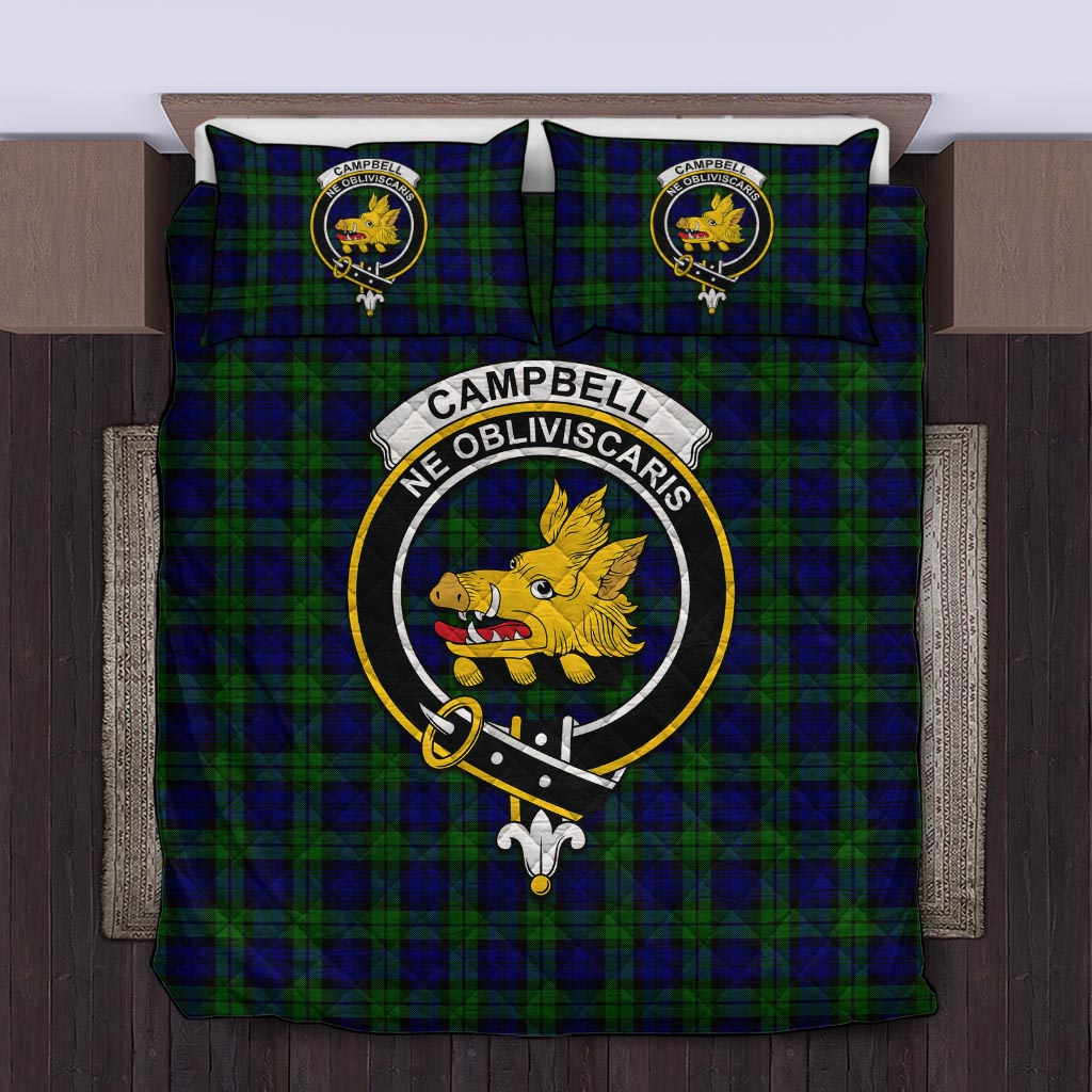 Campbell Tartan Quilt Bed Set with Family Crest Twin - Tartan Vibes Clothing