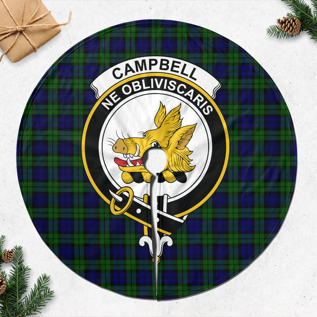 Campbell Modern Tartan Christmas Tree Skirt with Family Crest - Tartanvibesclothing