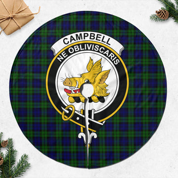 Campbell Tartan Christmas Tree Skirt with Family Crest