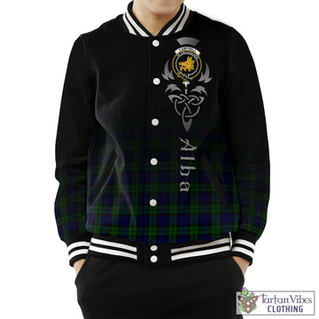 Campbell Tartan Baseball Jacket Featuring Alba Gu Brath Family Crest Celtic Inspired