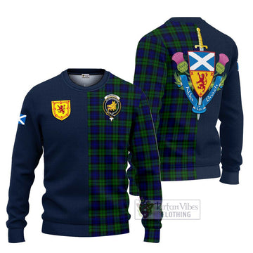 Campbell Tartan Ugly Sweater with Scottish Lion Royal Arm Half Style