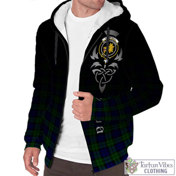 Campbell Tartan Sherpa Hoodie Featuring Alba Gu Brath Family Crest Celtic Inspired