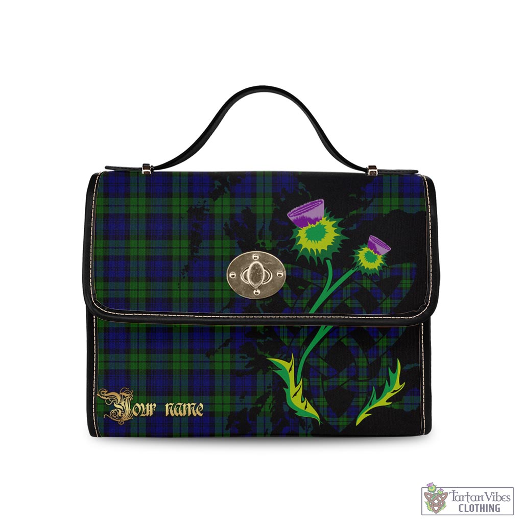 Tartan Vibes Clothing Campbell Modern Tartan Waterproof Canvas Bag with Scotland Map and Thistle Celtic Accents