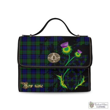 Campbell Tartan Waterproof Canvas Bag with Scotland Map and Thistle Celtic Accents