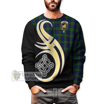 Campbell Tartan Sweatshirt with Family Crest and Celtic Symbol Style