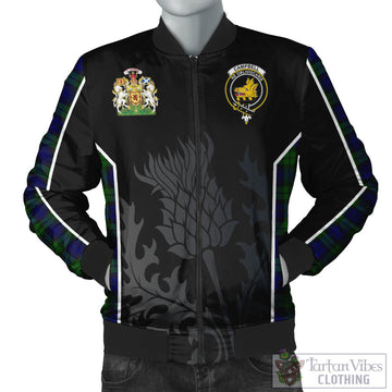 Campbell Tartan Bomber Jacket with Family Crest and Scottish Thistle Vibes Sport Style