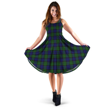 Campbell Tartan Sleeveless Midi Womens Dress