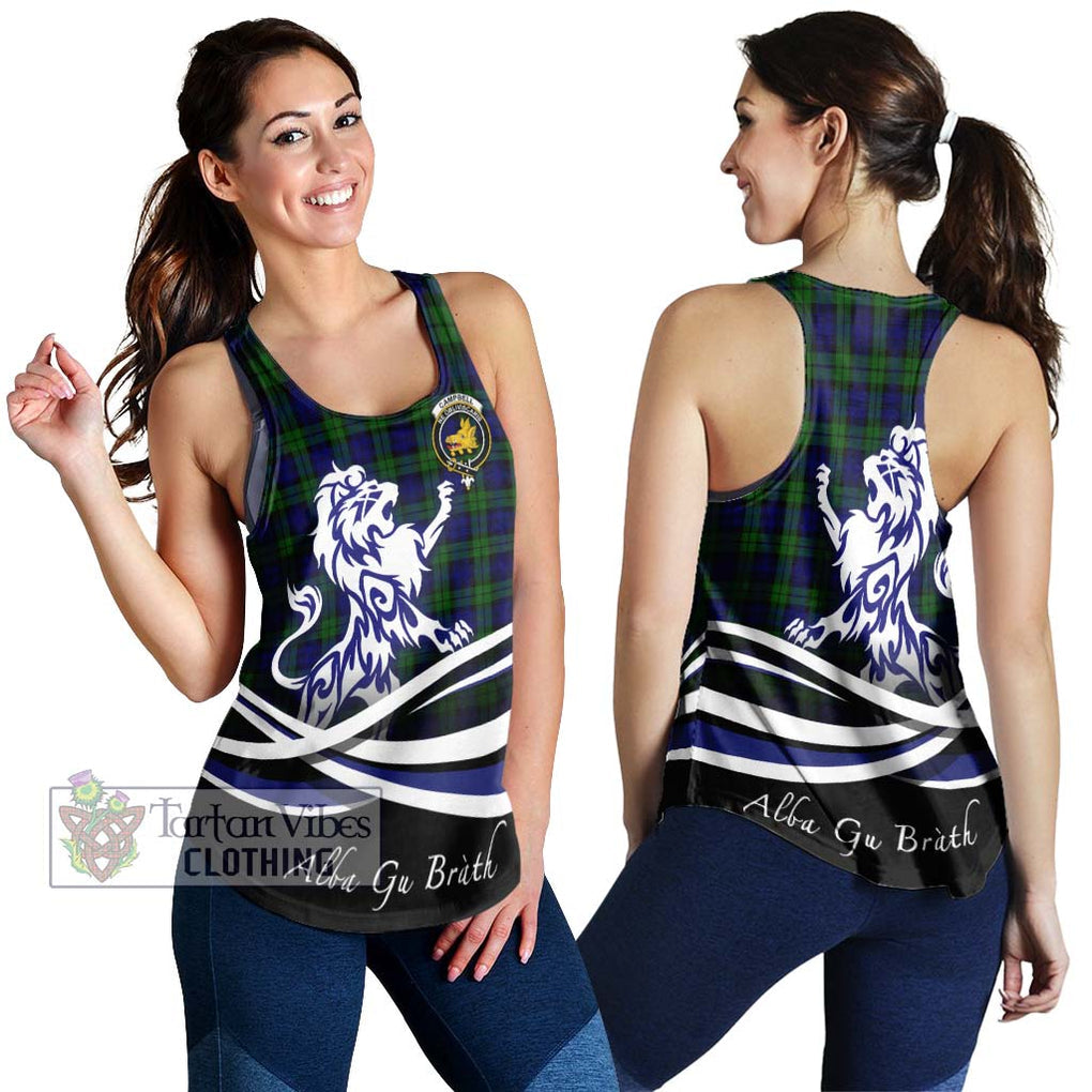 Campbell Tartan Women's Racerback Tanks with Alba Gu Brath Regal Lion Emblem 4XL - Tartanvibesclothing Shop