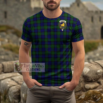 Campbell Tartan Cotton T-Shirt with Family Crest