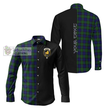 Campbell Tartan Long Sleeve Button Shirt with Family Crest and Half Of Me Style