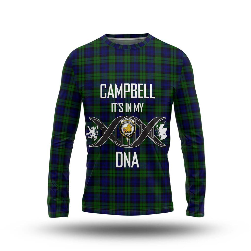Campbell Tartan Long Sleeve T-Shirt with Family Crest DNA In Me Style Unisex - Tartan Vibes Clothing