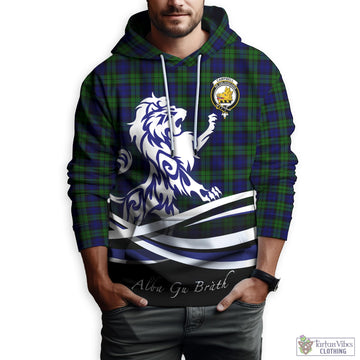 Campbell Tartan Hoodie with Alba Gu Brath Regal Lion Emblem