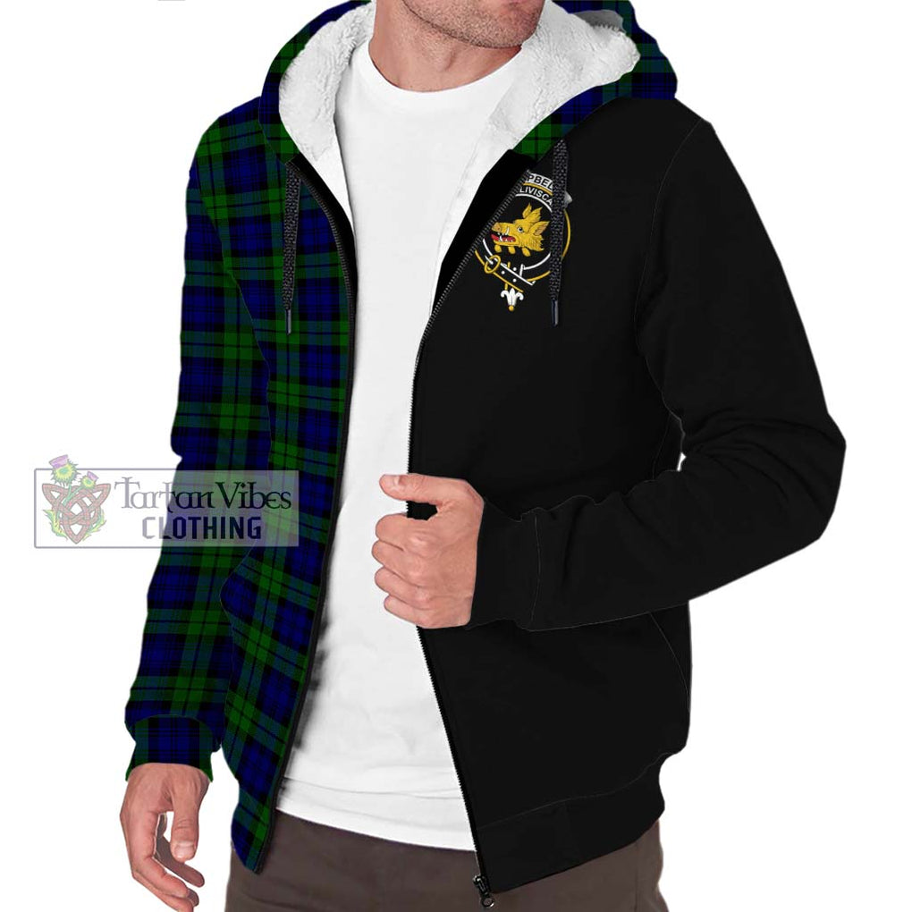 Campbell Tartan Sherpa Hoodie with Family Crest and Half Of Me Style Unisex S - Tartanvibesclothing Shop