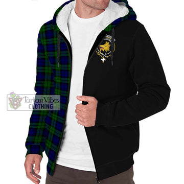 Campbell Tartan Sherpa Hoodie with Family Crest and Half Of Me Style