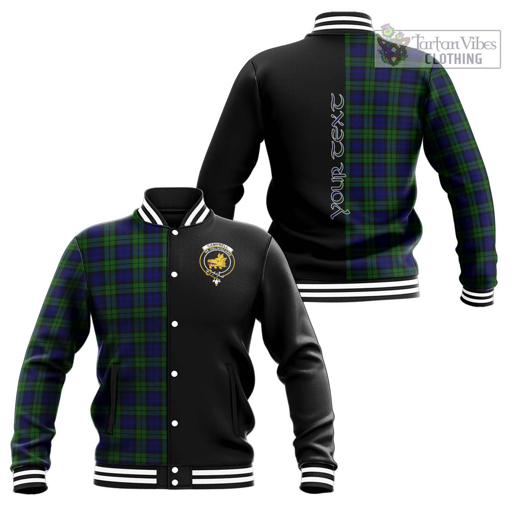 Campbell Tartan Baseball Jacket with Family Crest and Half Of Me Style Unisex - Tartanvibesclothing Shop