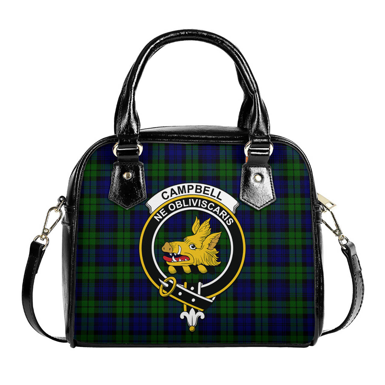 Campbell Modern Tartan Shoulder Handbags with Family Crest One Size 6*25*22 cm - Tartanvibesclothing