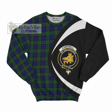 Campbell Tartan Sweatshirt with Family Crest Circle Style