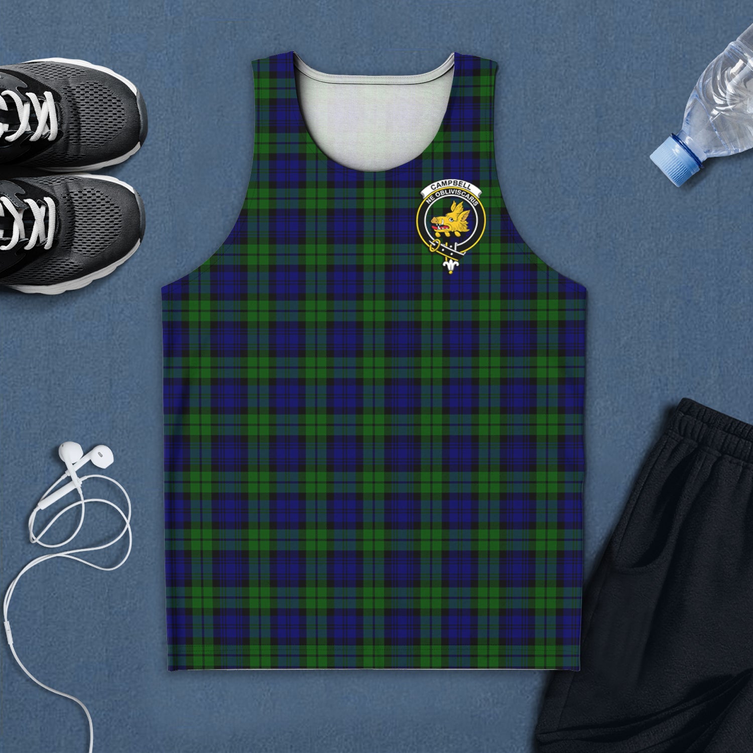 campbell-modern-tartan-mens-tank-top-with-family-crest