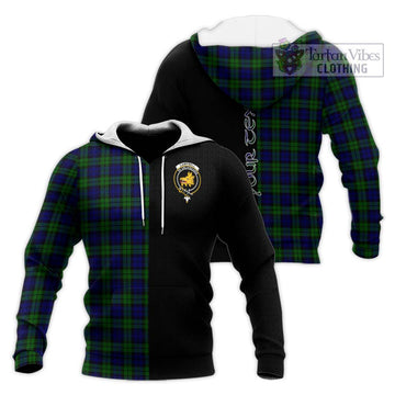 Campbell Tartan Knitted Hoodie with Family Crest and Half Of Me Style