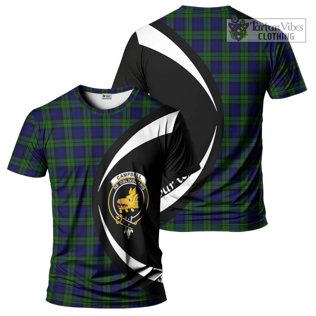 Tartan Vibes Clothing Campbell Modern Tartan T-Shirt with Family Crest Circle Style